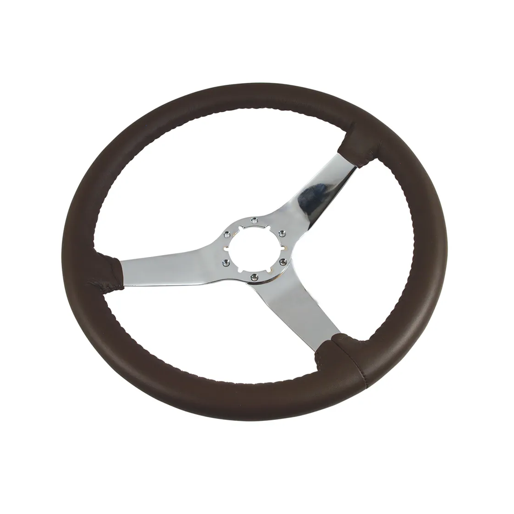 C3 1978 Corvette Leather Steering Wheel W/Chrome Spokes - 14.5-Inch