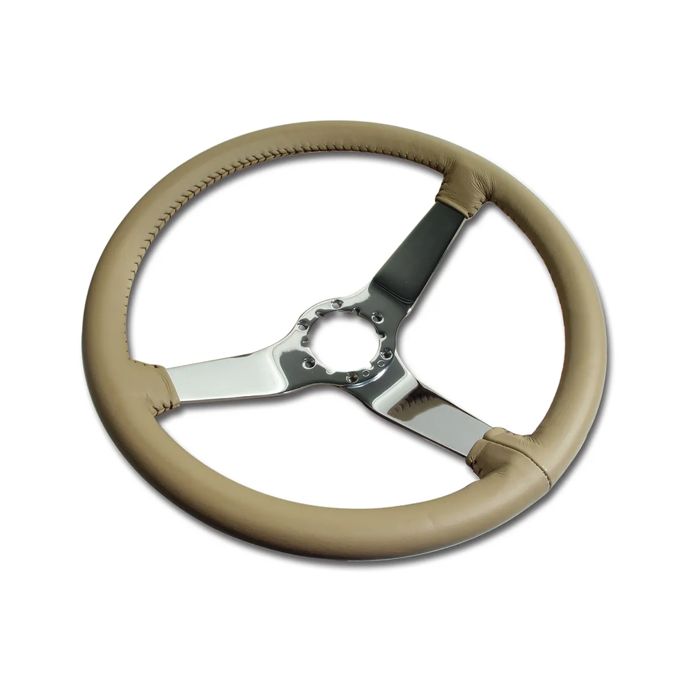 C3 1977 Corvette Leather Steering Wheel W/Chrome Spokes - 14.5-Inch