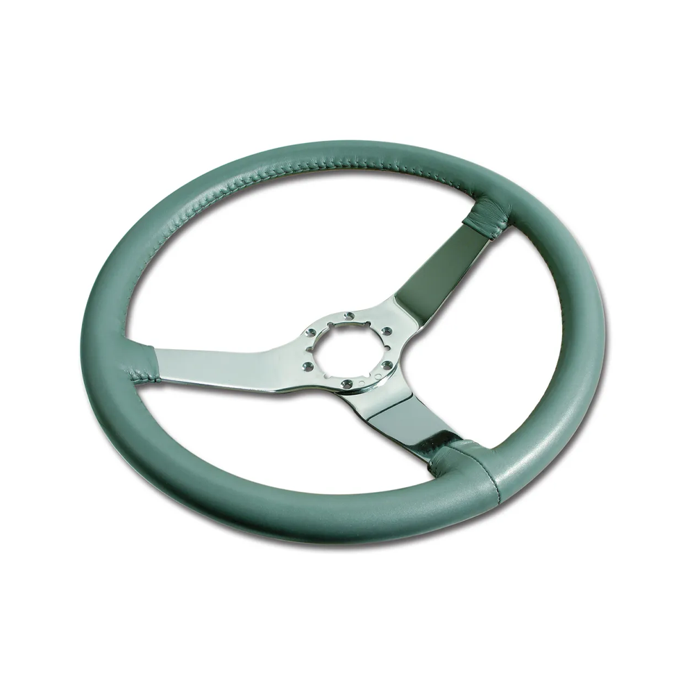 C3 1982 Corvette Leather Steering Wheel W/Chrome Spokes - 14.5-Inch