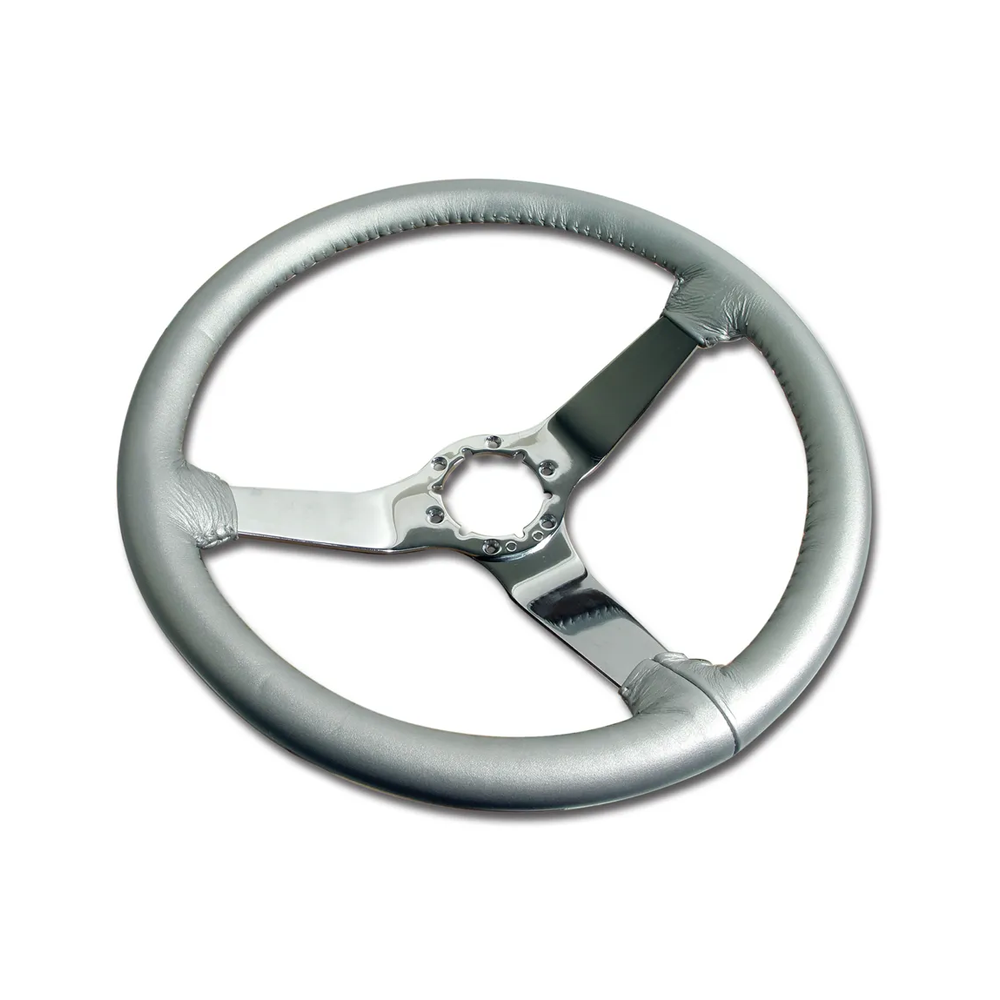 C3 1978 Corvette Leather Steering Wheel W/Chrome Spokes - 14.5-Inch