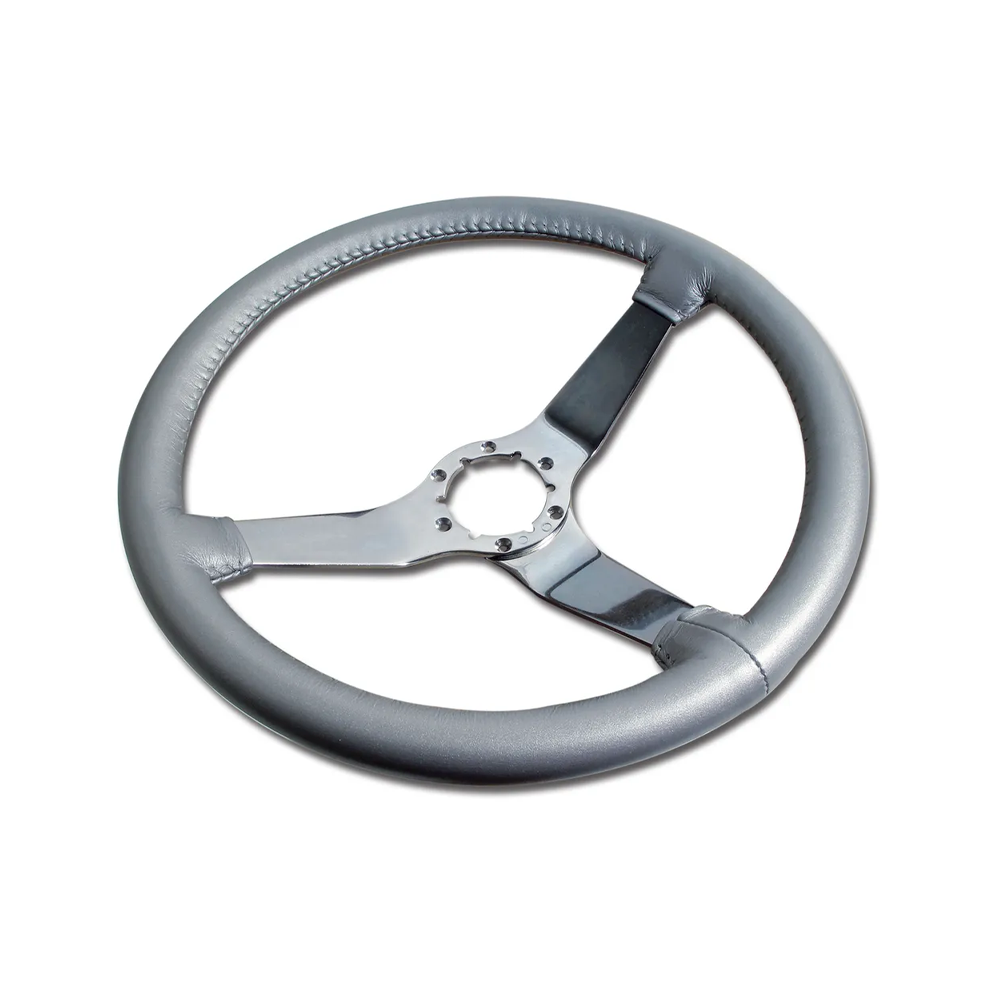 C3 1981 Corvette Leather Steering Wheel W/Chrome Spokes - 14.5-Inch