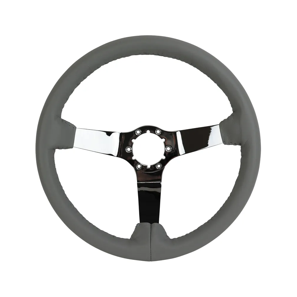 C3 1982 Corvette Leather Steering Wheel W/Chrome Spokes - 14.5-Inch