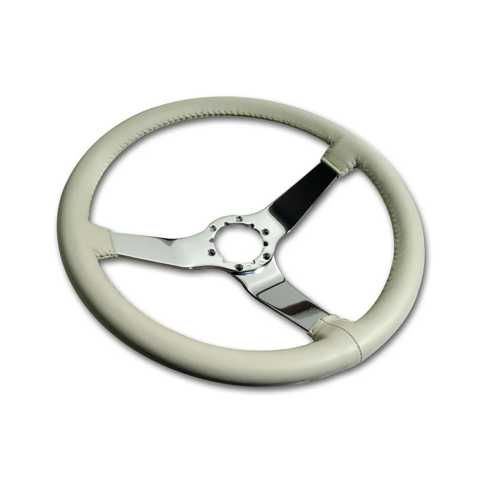 C3 1978 Corvette Leather Steering Wheel W/Chrome Spokes - 14.5-Inch