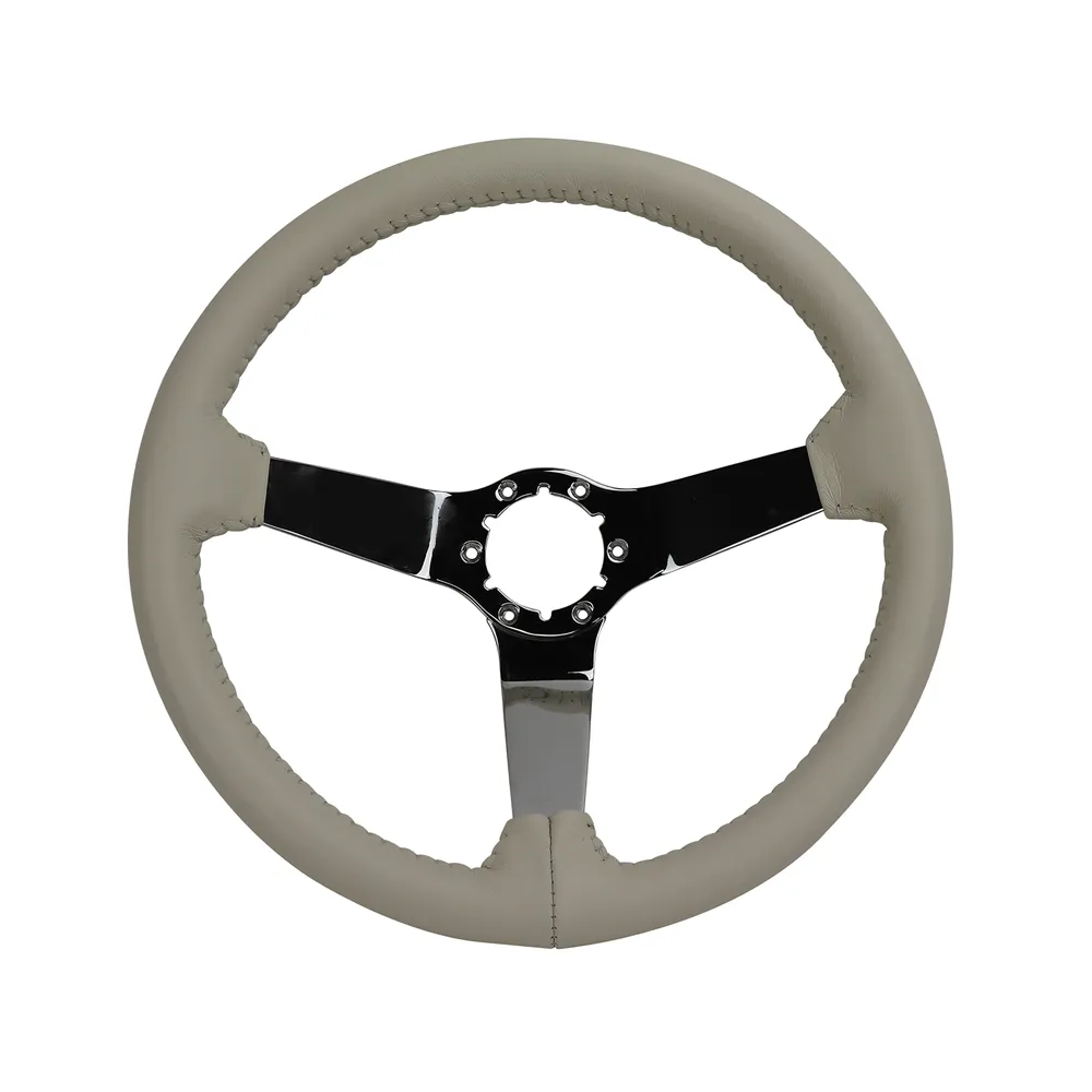 C3 1978 Corvette Leather Steering Wheel W/Chrome Spokes - 14.5-Inch