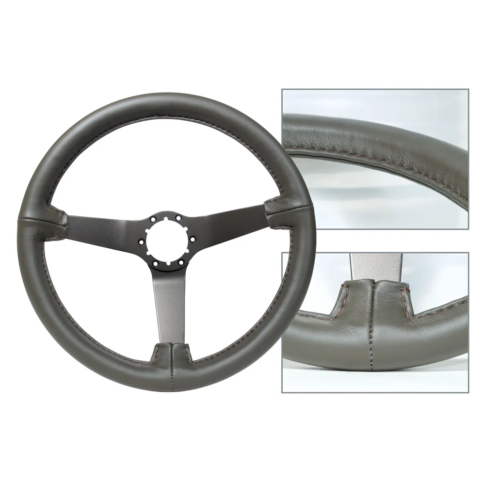 C3 1982 Corvette Reproduction Steering Wheel - Collector Leather Bronze Spokes