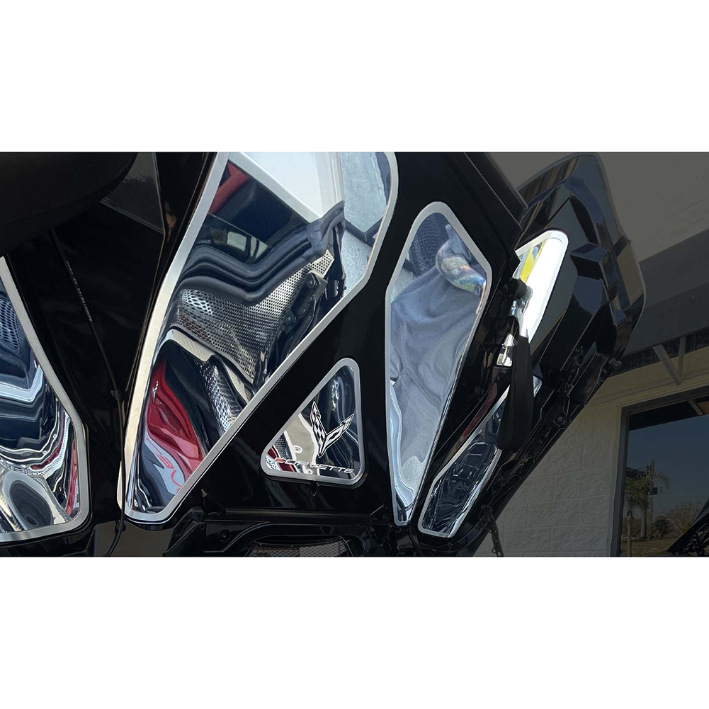 C8 Corvette HTC Convertible Lid Panel 7pc Brushed Frame - Stainless Steel : Polished