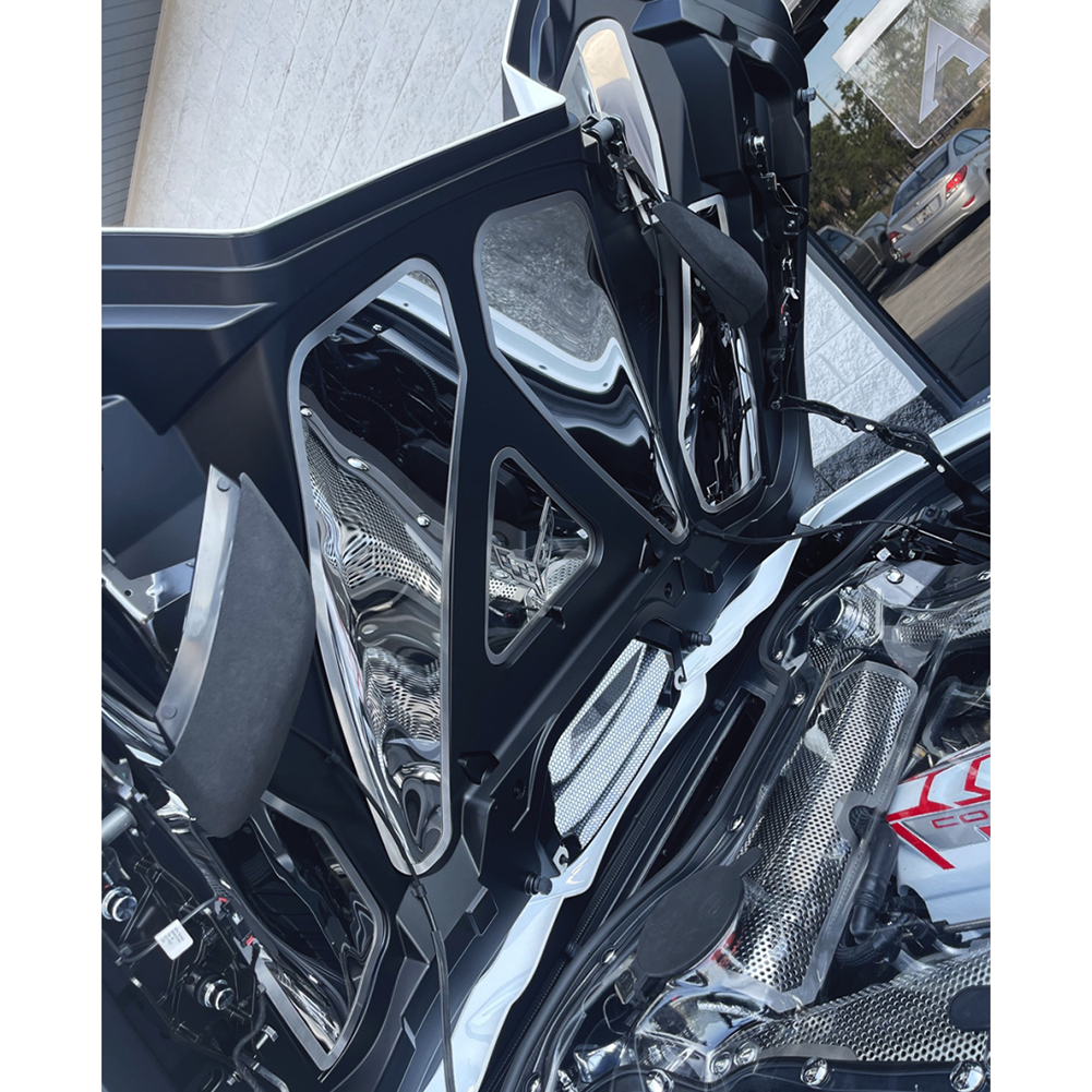 C8 Corvette HTC Convertible Lid Panel 7pc Brushed Frame - Stainless Steel : Polished