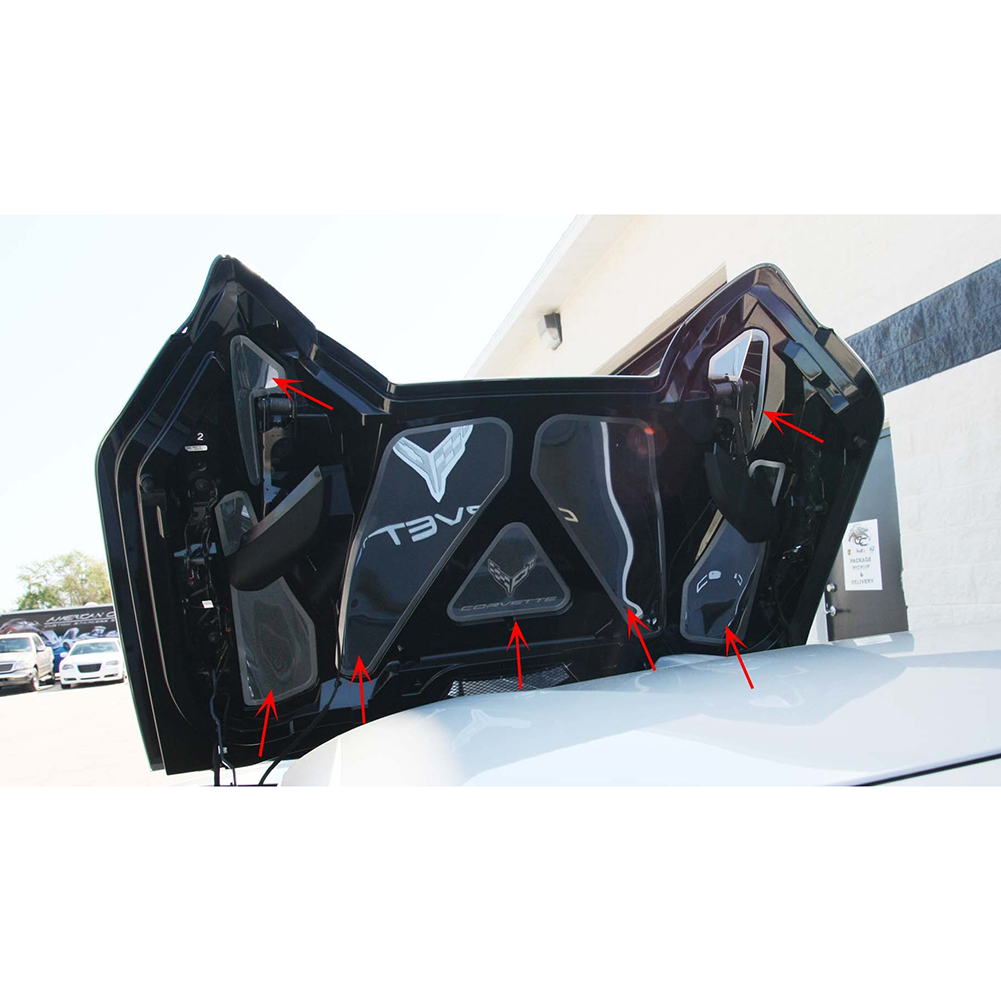 C8 Corvette HTC Convertible Lid Panel 7pc Brushed Frame - Stainless Steel : Polished