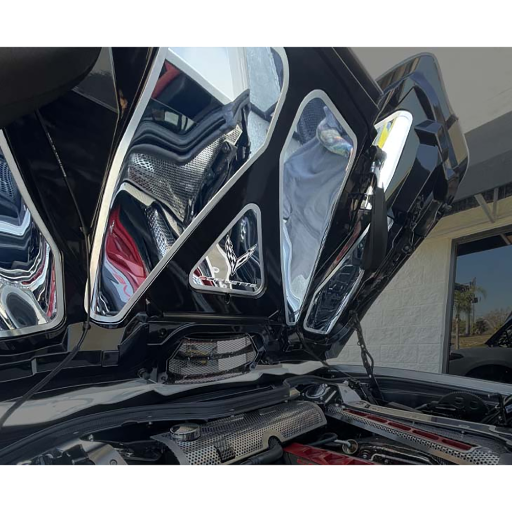 C8 Corvette HTC Convertible Lid Panel 7pc Brushed Frame - Stainless Steel : Polished