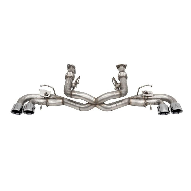 Corvette C8 Corsa 3in Valved Cat-Back 4.5in Pol Quad Tips - Fits Factory NPP Exhaust 2020-2024