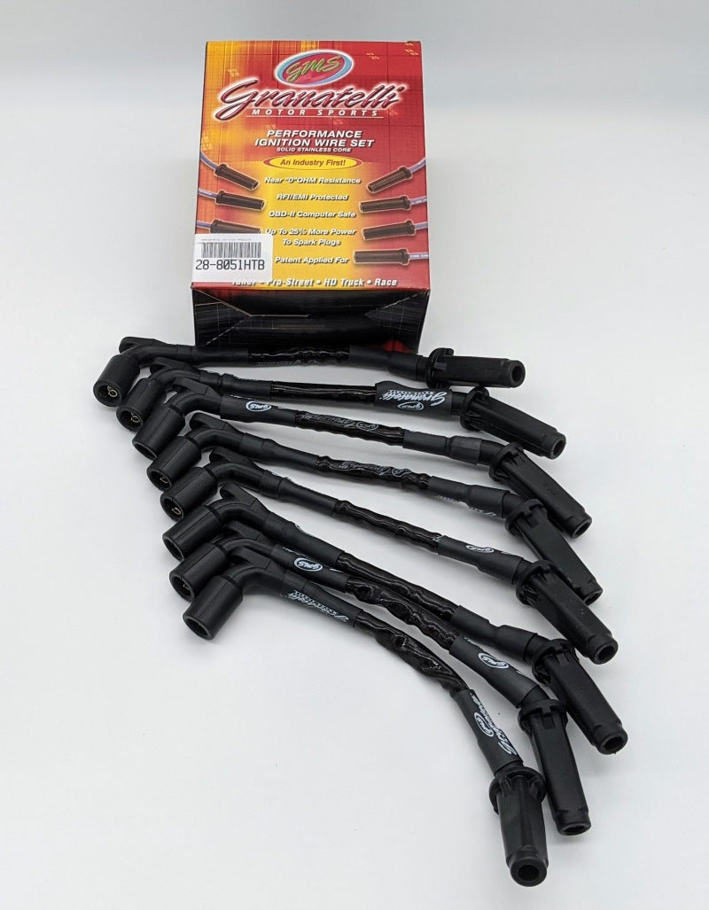 Granatelli Motor Sports LT2 6.2L V-8 High-Performance Coil-Near-Plug Ignition Wire Connector Kit with Black Silicone Jacket for Chevy Corvette