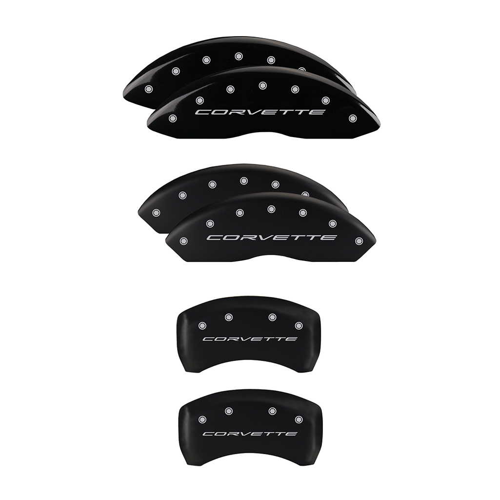 C8 Corvette Stingray Z51 Brake Caliper Cover Set with "Corvette" Script 6 Pc Set
