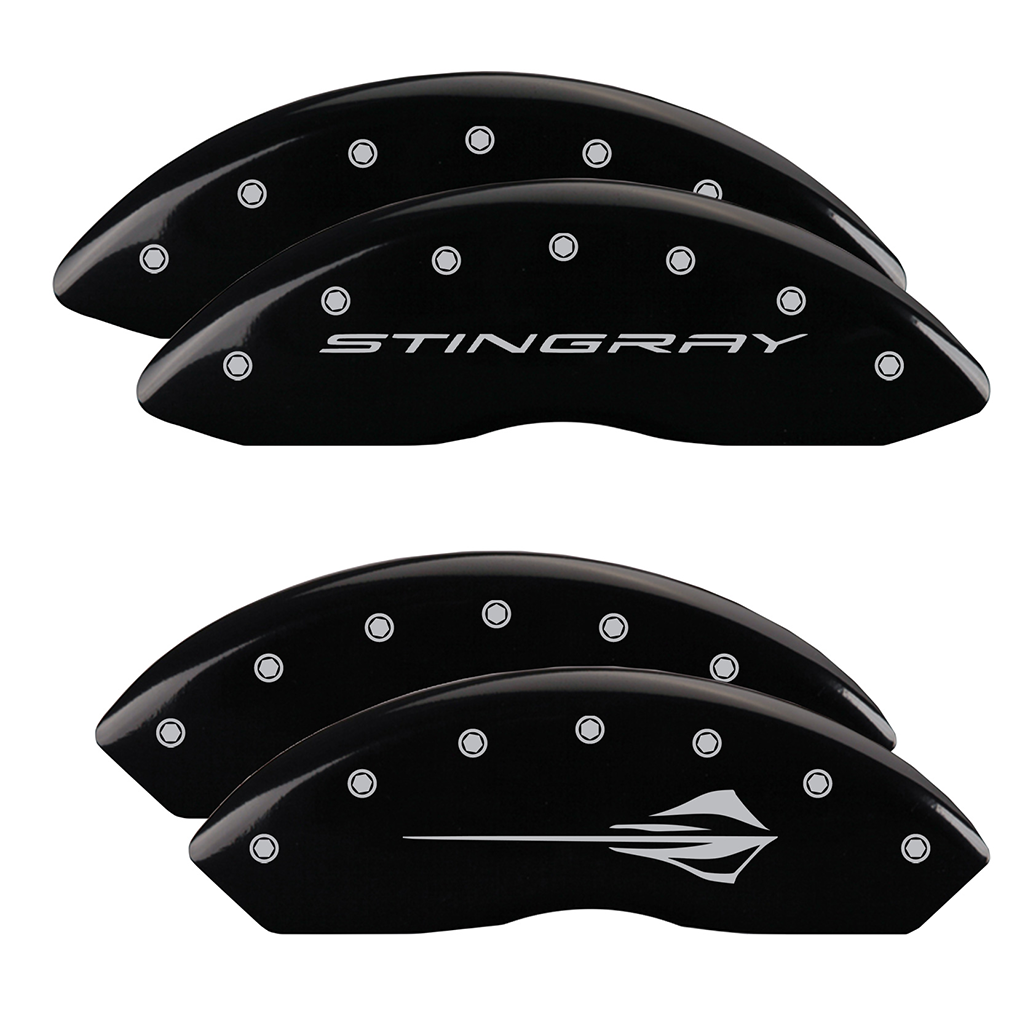 C8 Corvette Stingray Brake Caliper Cover Set with "Stingray" Script Front / "Stingray Fish" Logo Rear