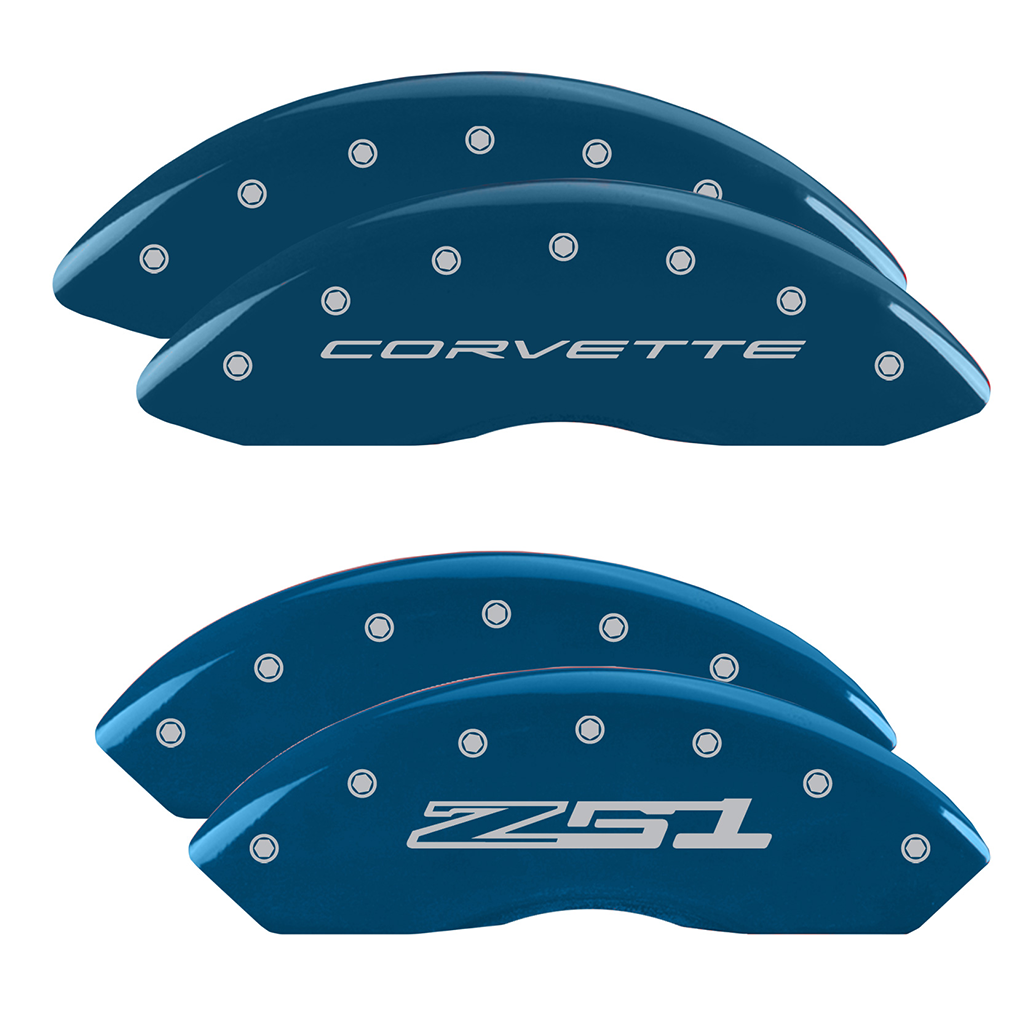 C8 Corvette Stingray Brake Caliper Cover Set with "Corvette" Script Front / "Z51" Logo Rears