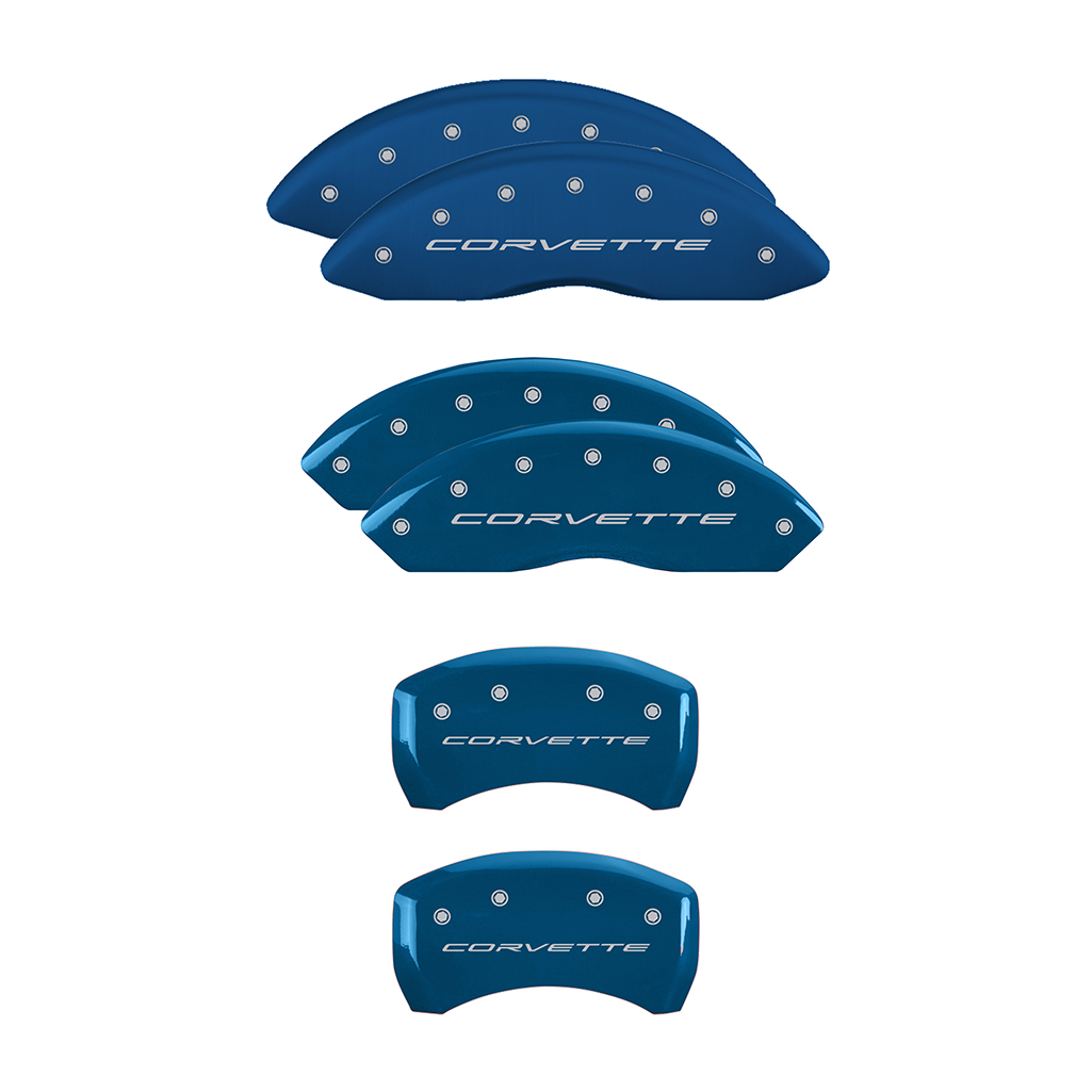 C8 Corvette Stingray Z51 Brake Caliper Cover Set with "Corvette" Script 6 Pc Set
