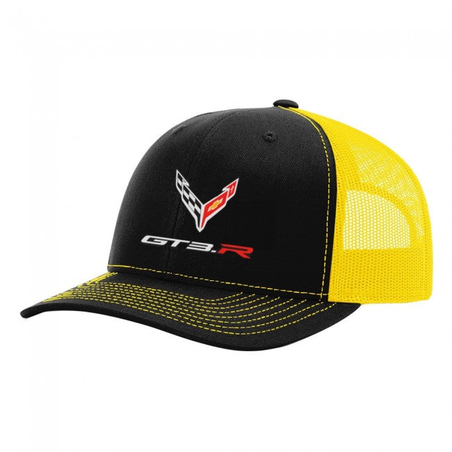 C8 Corvette Mesh Back Cap : Black / Yellow