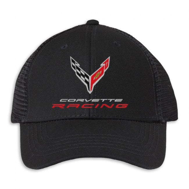 C8 Corvette Racing Ladies Trucker Ponytail Hat : Black