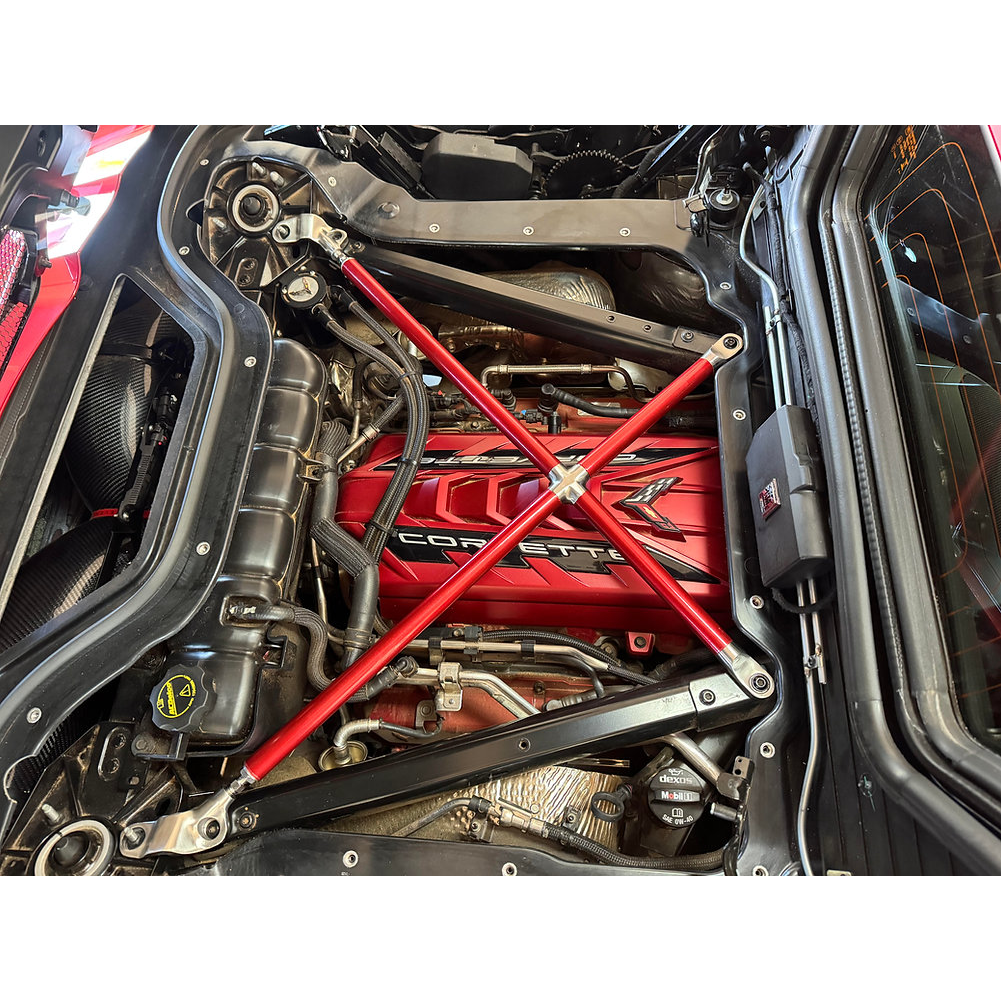 C8 Corvette Hard Top Convertible Chassis Strut X Brace - Carbon Fiber : Stingray, E-Ray