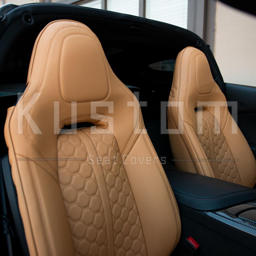 Corvette Custom Leather Seat Covers - Standard Seats : 2014-2019 C7 Stingray, Z51, Z06, Grand Sport