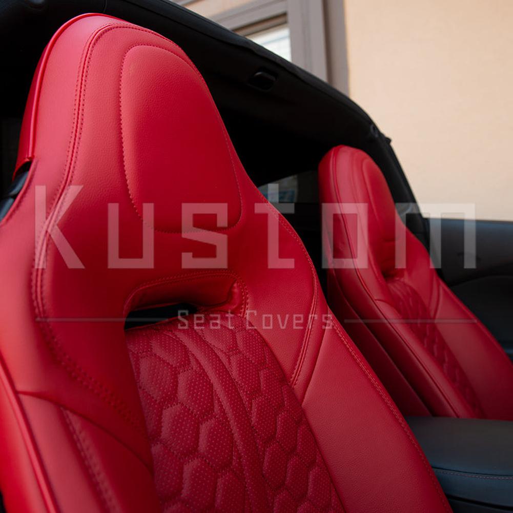 Corvette Custom Leather Seat Covers - Standard Seats : 2014-2019 C7 Stingray, Z51, Z06, Grand Sport