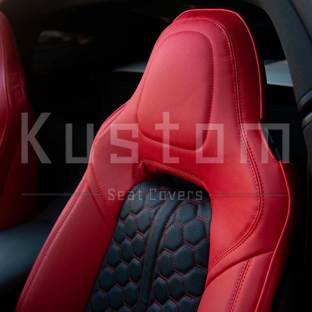 Corvette Custom Leather Seat Covers - Standard Seats : 2014-2019 C7 Stingray, Z51, Z06, Grand Sport