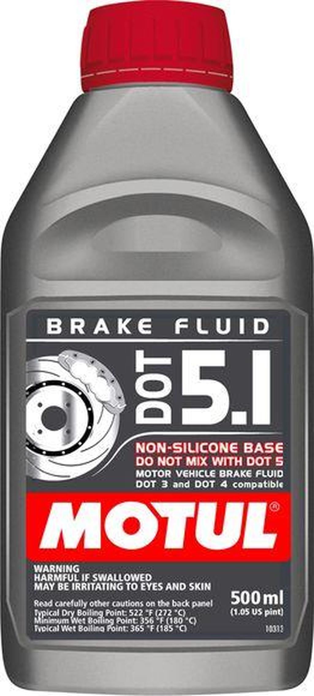 Motul 1/2L Brake Fluid DOT 5.1 for Mercedes-Benz and BMW - Fully Synthetic, Anti-Lock System Compatible