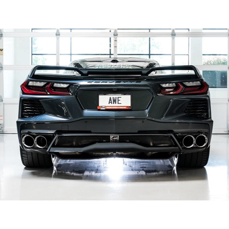 Corvette C8 AWE Tuning Touring Edition Exhaust - Quad Chrome Silver Tips