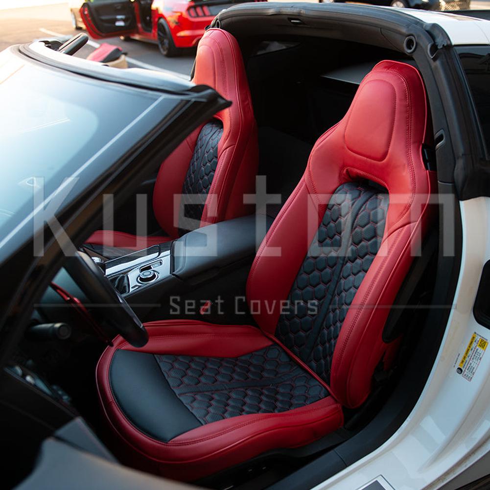 Corvette Custom Leather Seat Covers - Standard Seats : 2014-2019 C7 Stingray, Z51, Z06, Grand Sport