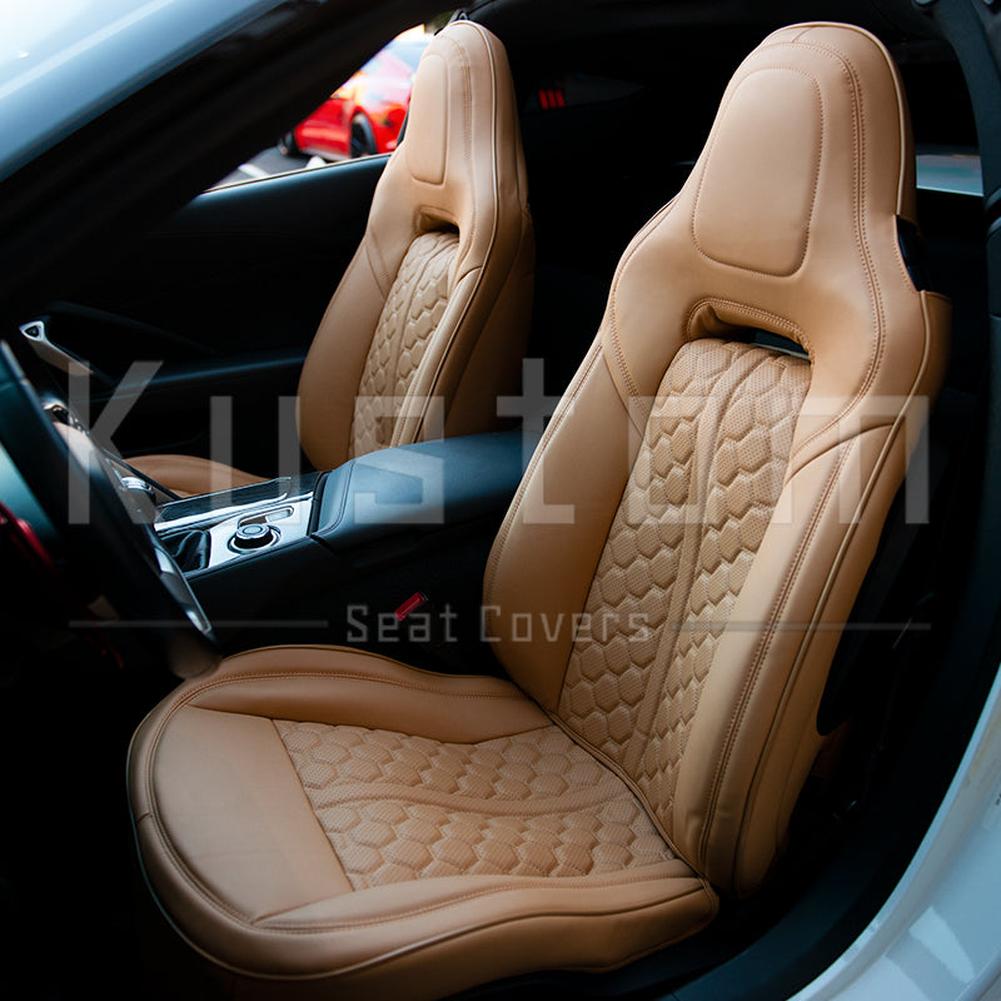 Corvette Custom Leather Seat Covers - Standard Seats : 2014-2019 C7 Stingray, Z51, Z06, Grand Sport