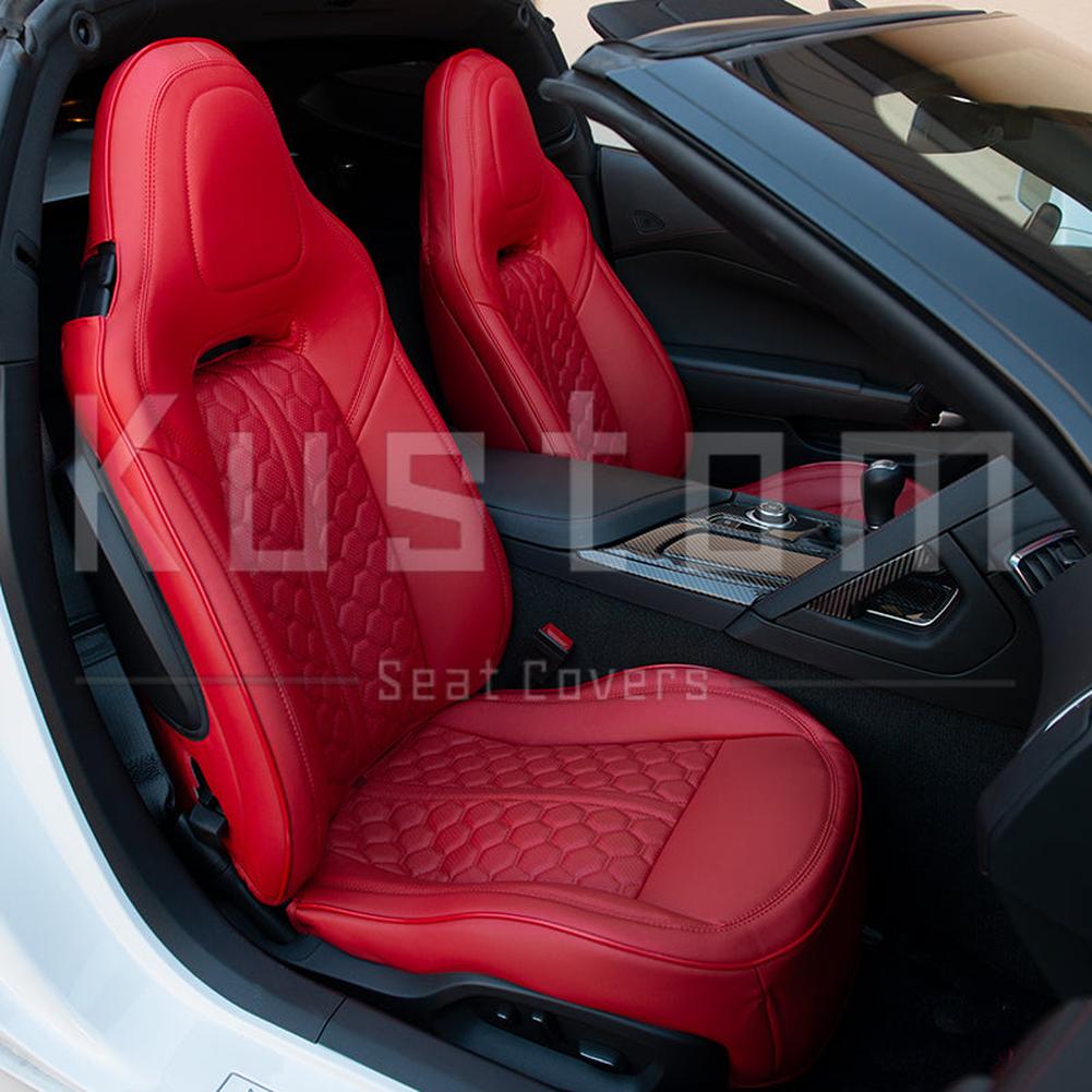 Corvette Custom Leather Seat Covers - Standard Seats : 2014-2019 C7 Stingray, Z51, Z06, Grand Sport