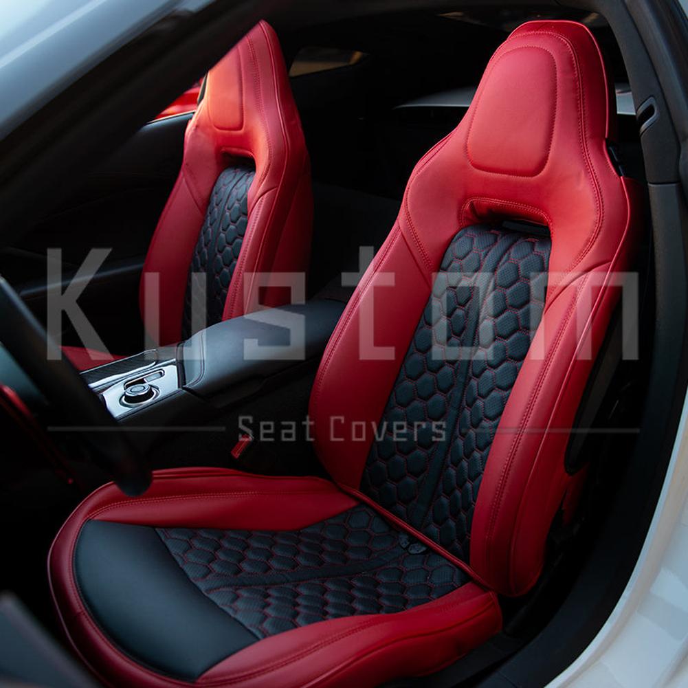 Corvette Custom Leather Seat Covers - Standard Seats : 2014-2019 C7 Stingray, Z51, Z06, Grand Sport