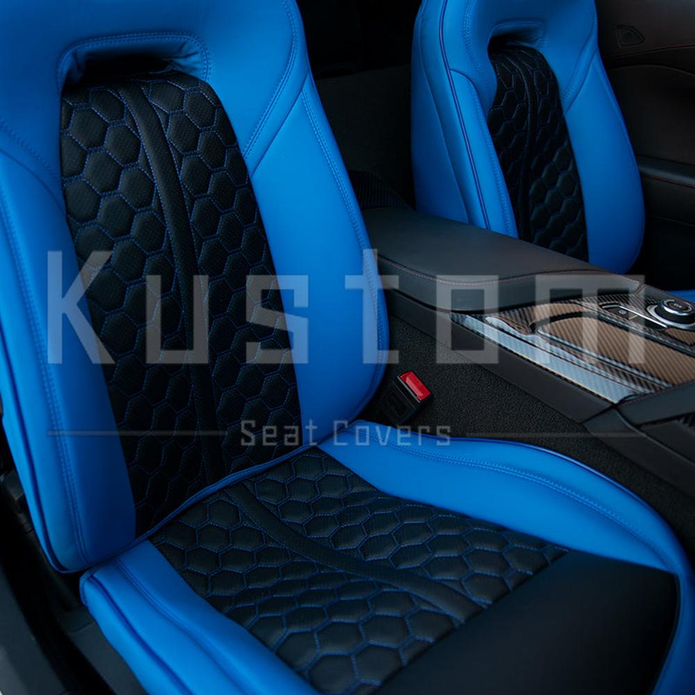 Corvette Custom Leather Seat Covers - Standard Seats : 2014-2019 C7 Stingray, Z51, Z06, Grand Sport