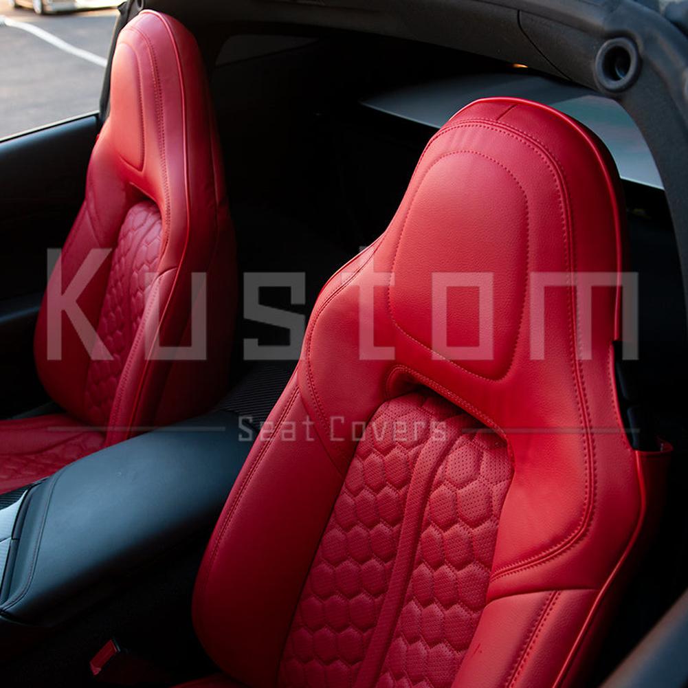 Corvette Custom Leather Seat Covers - Standard Seats : 2014-2019 C7 Stingray, Z51, Z06, Grand Sport