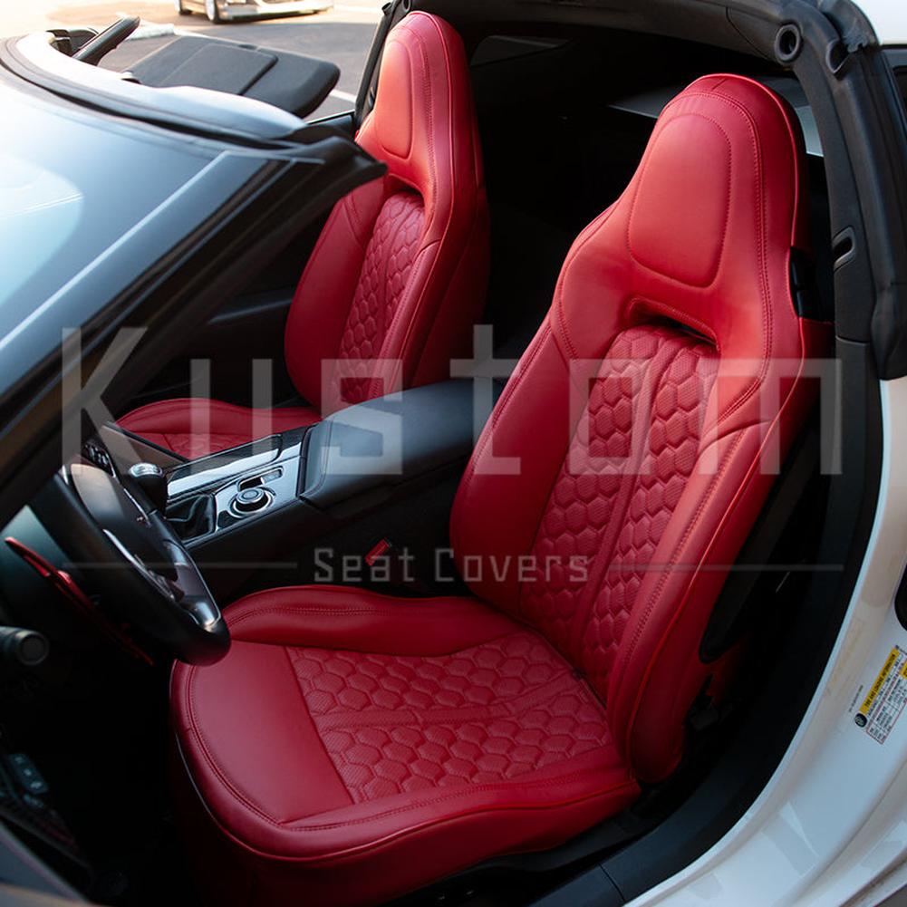 Corvette Custom Leather Seat Covers - Standard Seats : 2014-2019 C7 Stingray, Z51, Z06, Grand Sport