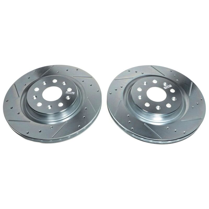 Corvette C8 Power Stop Rear Evolution Drilled & Slotted Rotor - Pair Non Z51 2020-2024