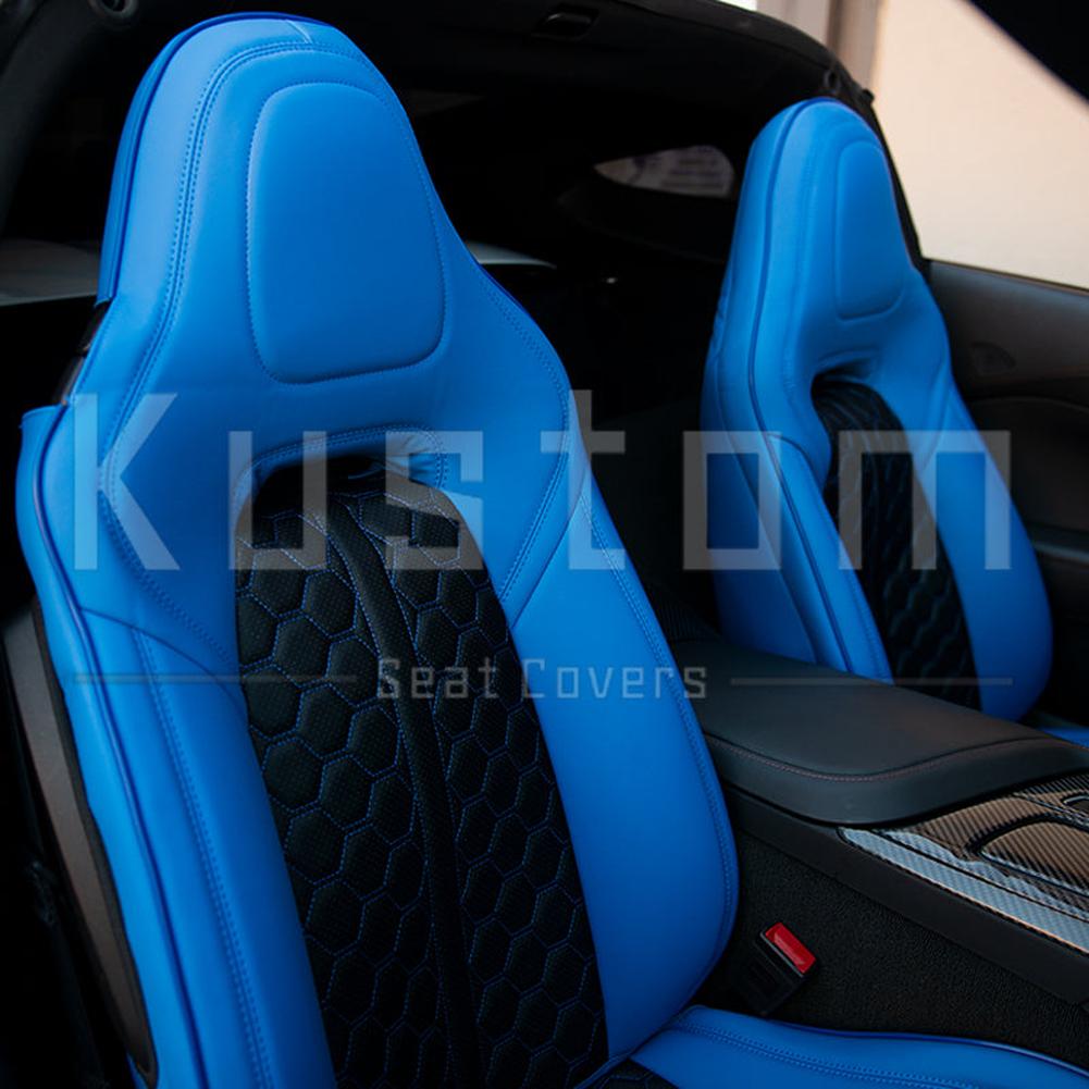 Corvette Custom Leather Seat Covers - Standard Seats : 2014-2019 C7 Stingray, Z51, Z06, Grand Sport