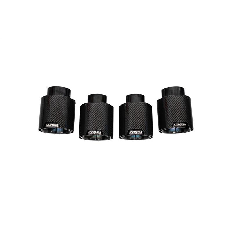 Corvette C8 Corsa RWD 4.5in Carbon Fiber Black PVD Tip Kit (For Corsa Exhaust Only) 2020-2024