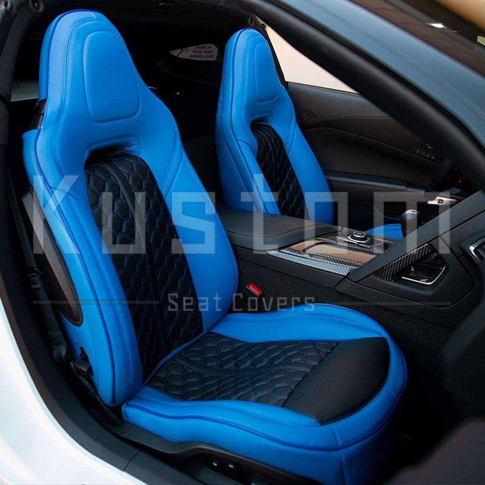 Corvette Custom Leather Seat Covers - Standard Seats : 2014-2019 C7 Stingray, Z51, Z06, Grand Sport