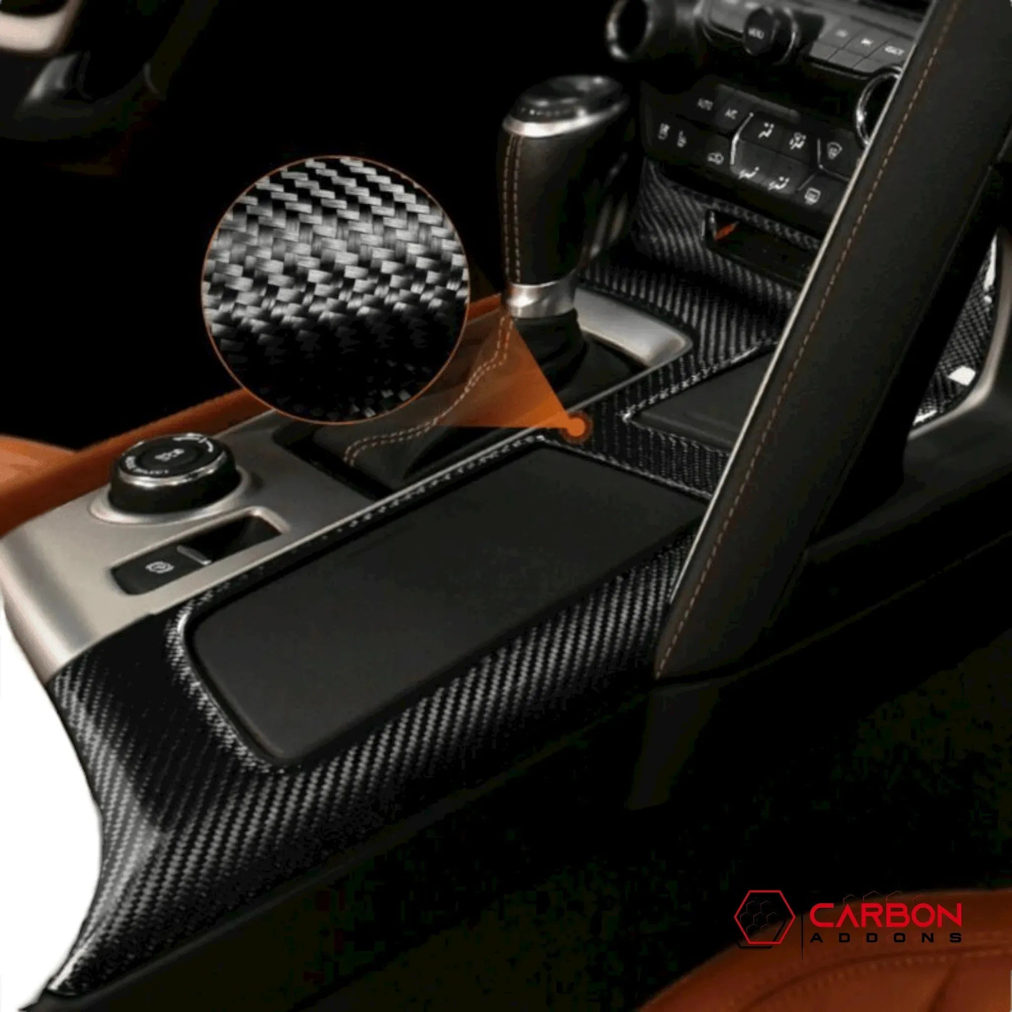 C7 Corvette 2014-2019 Carbon Fiber Center Console Cover - carbonaddons Carbon Fiber Parts, Accessories, Upgrades, Mods