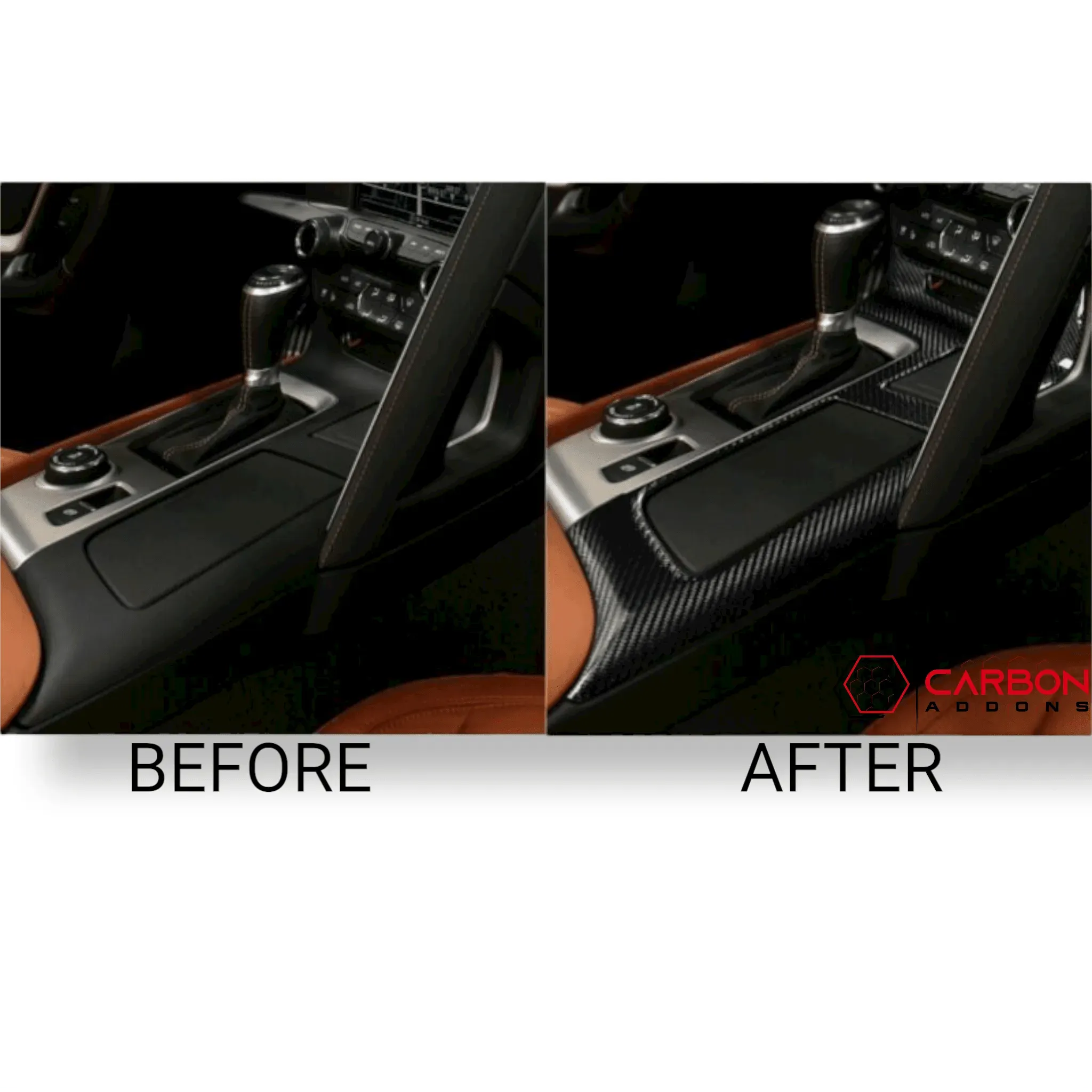 C7 Corvette 2014-2019 Carbon Fiber Center Console Cover - carbonaddons Carbon Fiber Parts, Accessories, Upgrades, Mods