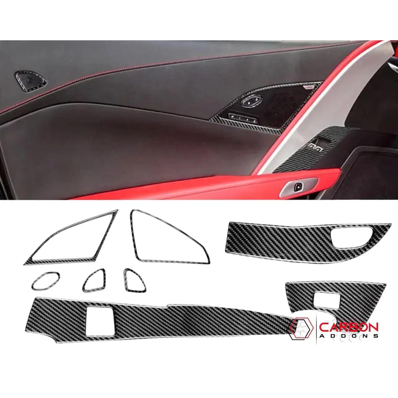 C7 Corvette 2014-2019 Door Panel Trim Carbon Fiber Overlay - carbonaddons Carbon Fiber Parts, Accessories, Upgrades, Mods