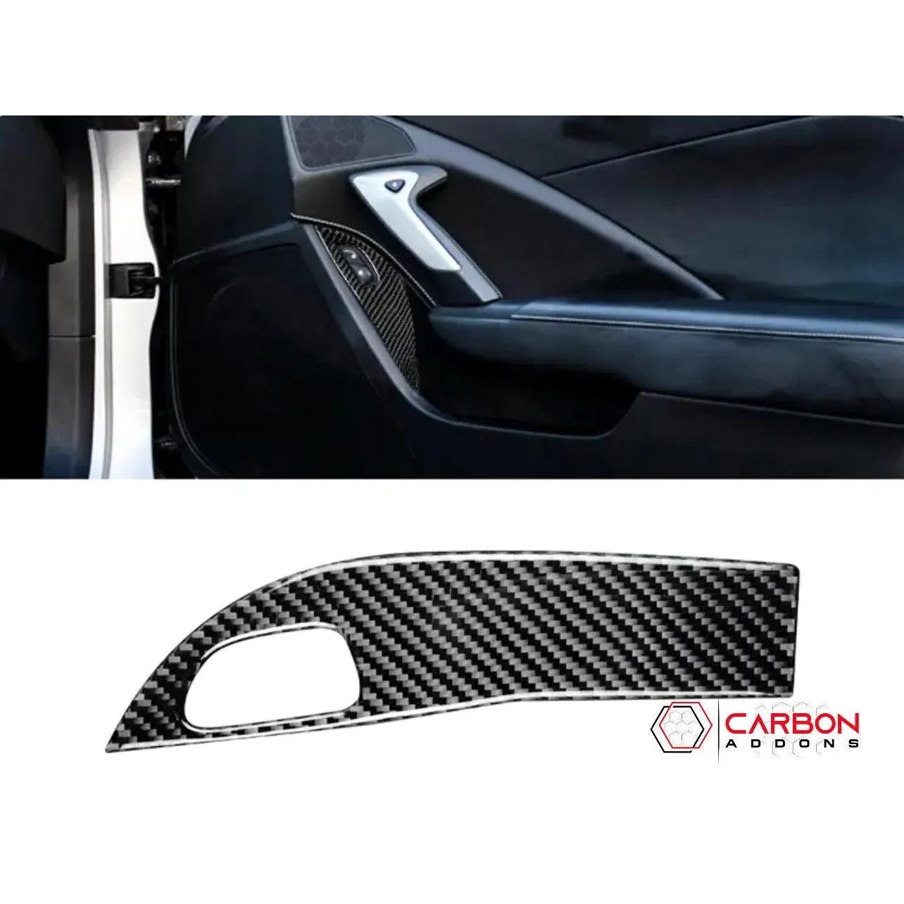 C7 Corvette 2014-2019 Door Panel Trim Carbon Fiber Overlay - carbonaddons Carbon Fiber Parts, Accessories, Upgrades, Mods