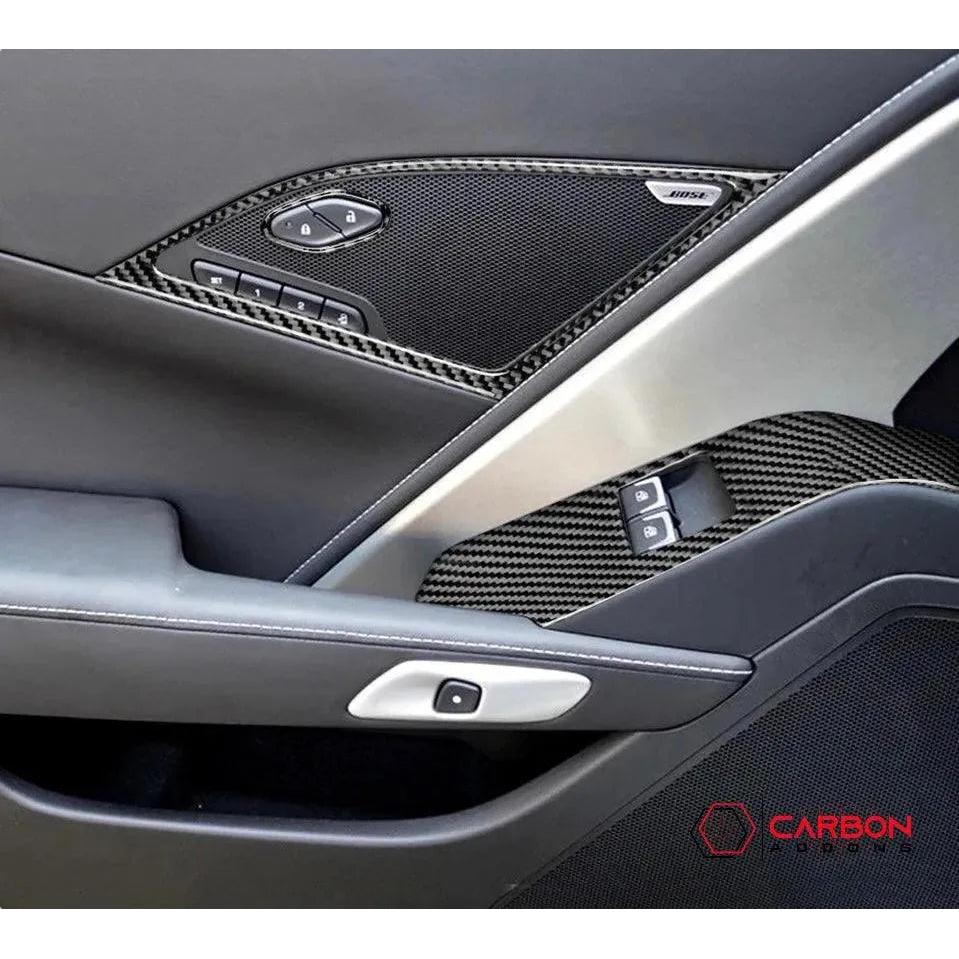 C7 Corvette 2014-2019 Door Panel Trim Carbon Fiber Overlay - carbonaddons Carbon Fiber Parts, Accessories, Upgrades, Mods