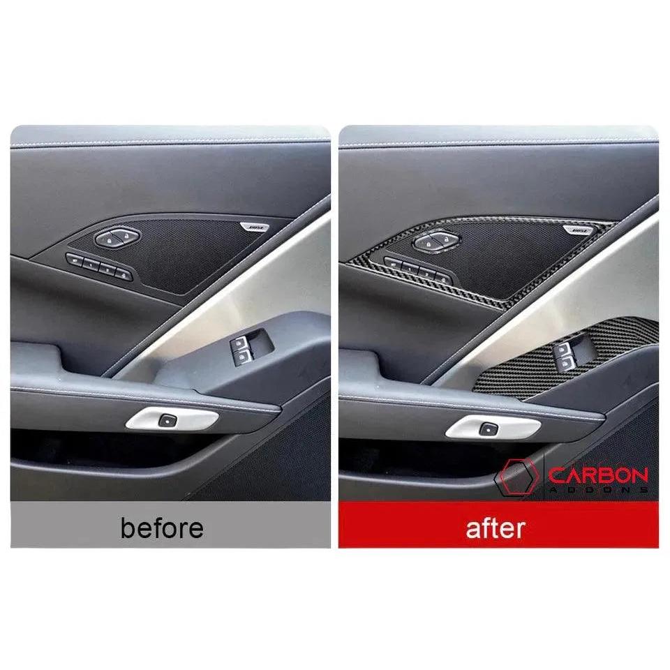 C7 Corvette 2014-2019 Door Panel Trim Carbon Fiber Overlay - carbonaddons Carbon Fiber Parts, Accessories, Upgrades, Mods