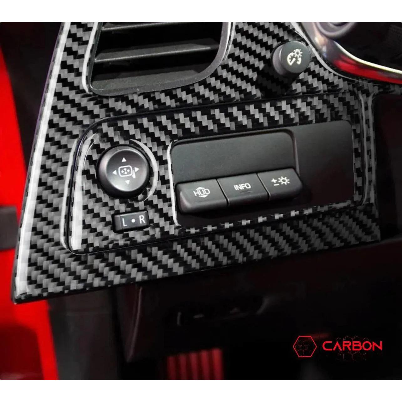 C7 Corvette 2014-2019 Driver Side Dashboard Carbon Fiber Overlay - carbonaddons Carbon Fiber Parts, Accessories, Upgrades, Mods