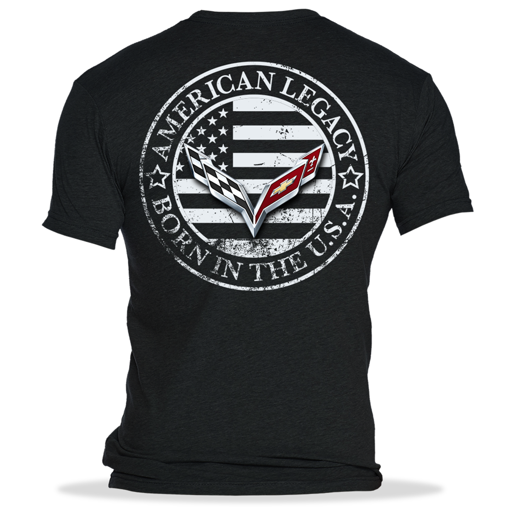 C7 Corvette Born in the USA American Legacy T-shirt : Black X-Large