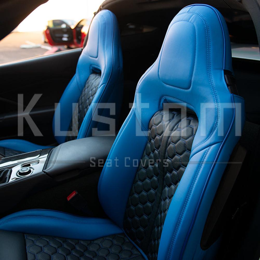 Corvette Custom Leather Seat Covers - Standard Seats : 2014-2019 C7 Stingray, Z51, Z06, Grand Sport