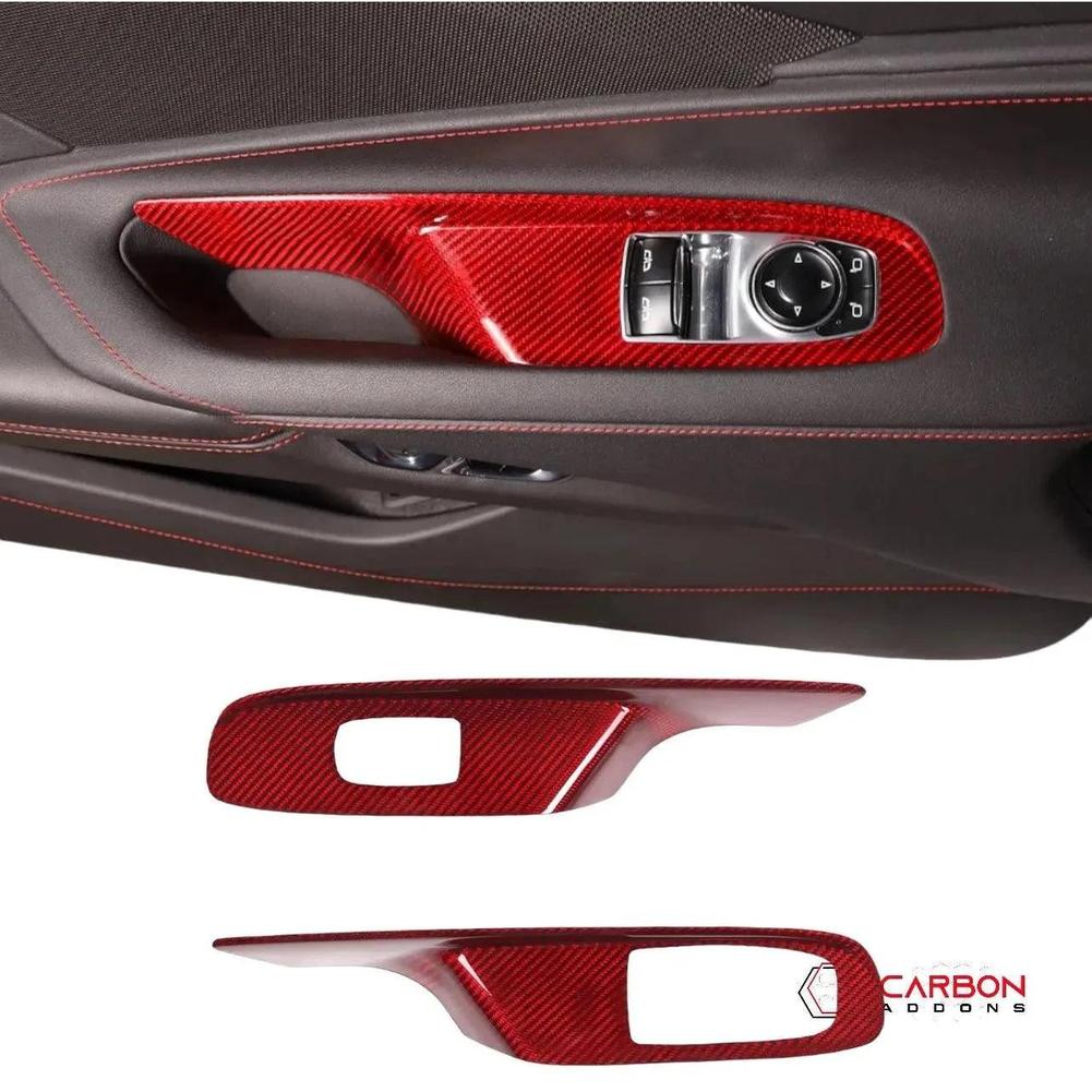 C8 Corvette 2020+ Real Carbon Fiber Window Switch Trim Cover