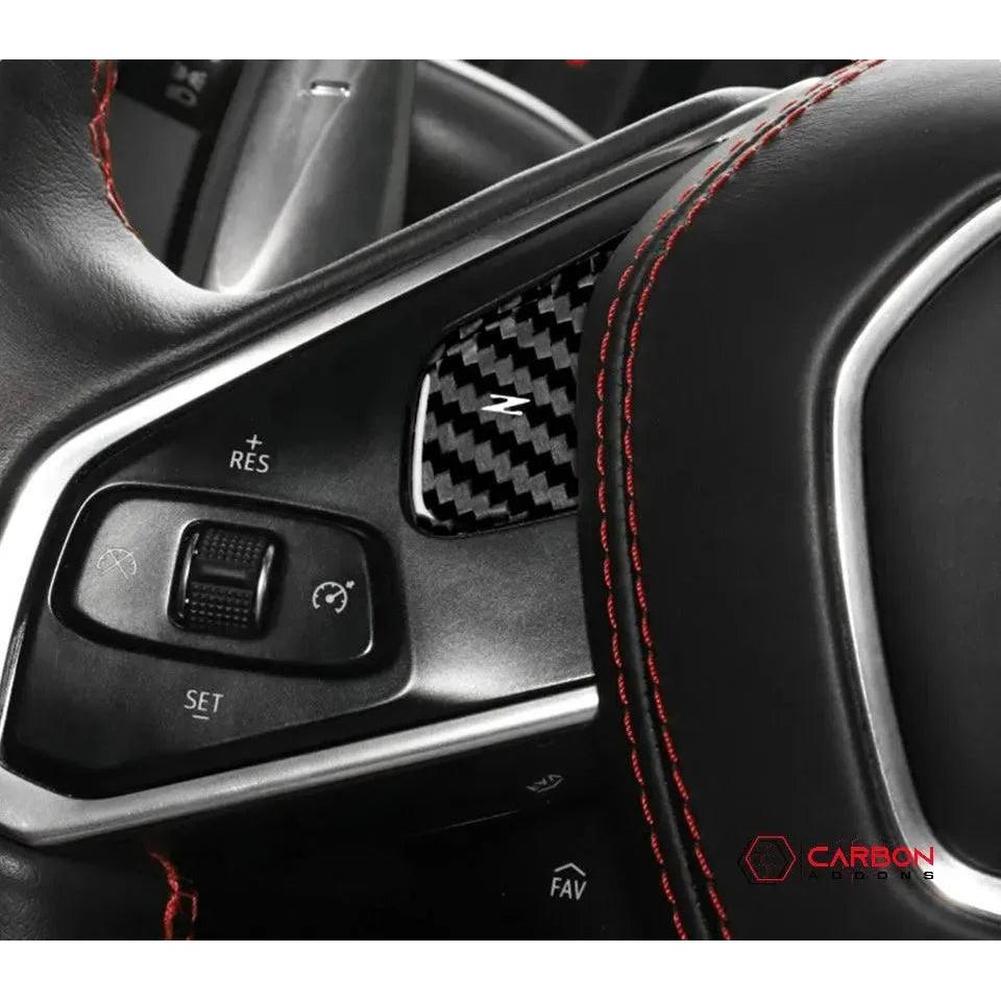 C8 Corvette Carbon Fiber Heated and Non Heated Steering Wheel Button Covers