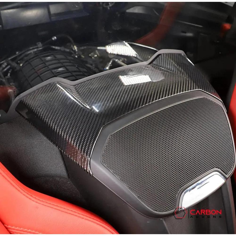 C8 Corvette Carbon Fiber Waterfall Speaker Upper Trim Cover